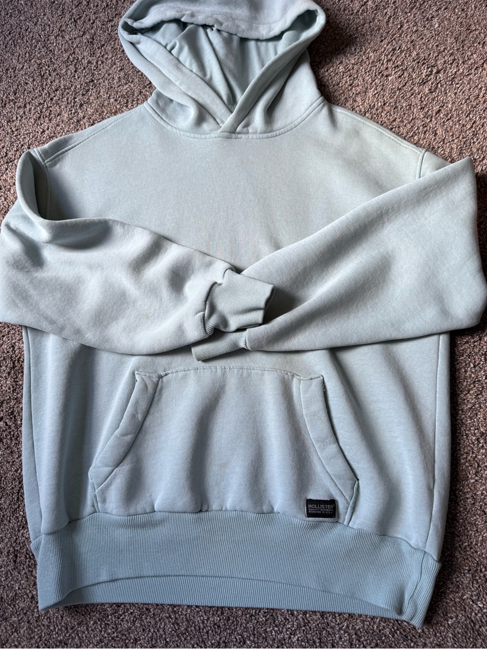 Hollister Light Sage Green Oversized Pullover Hoodie